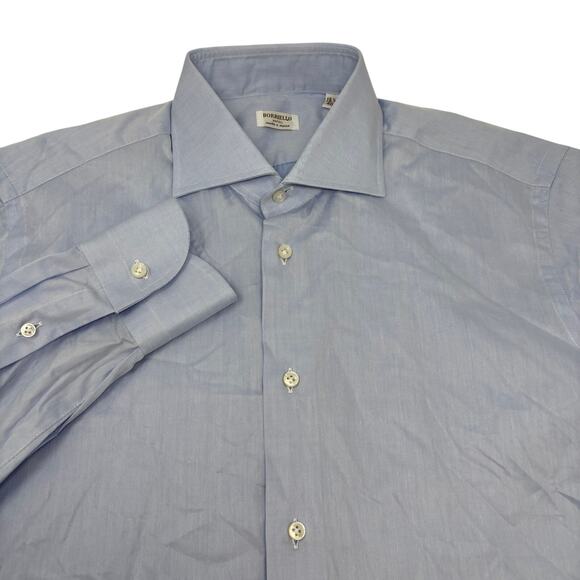 Borriello Napoli Mens 15 3/4-40 Light Blue Long Sleeve Button Up Shirt - Picture 1 of 4